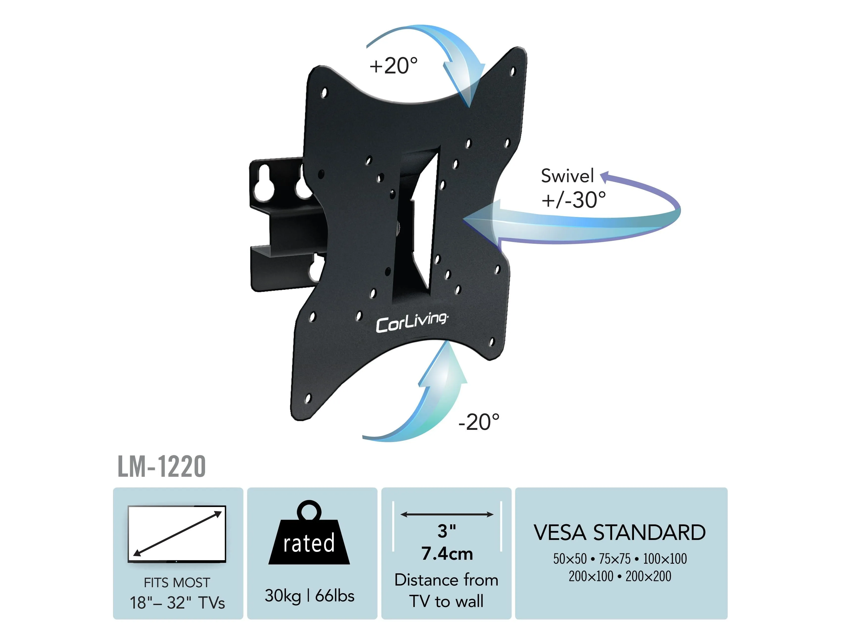 32 inch TV Wall Mount, 18" - 32" TVs