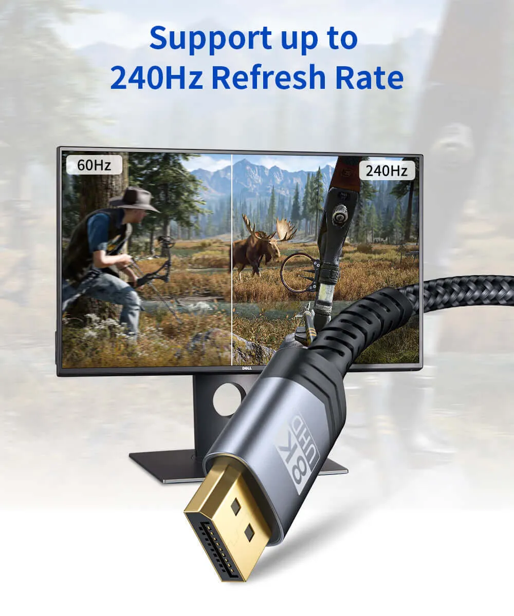 8K@60Hz DisplayPort 1.4 Cable