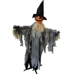 Animated Standing Scarecrow with Hat, 6ft