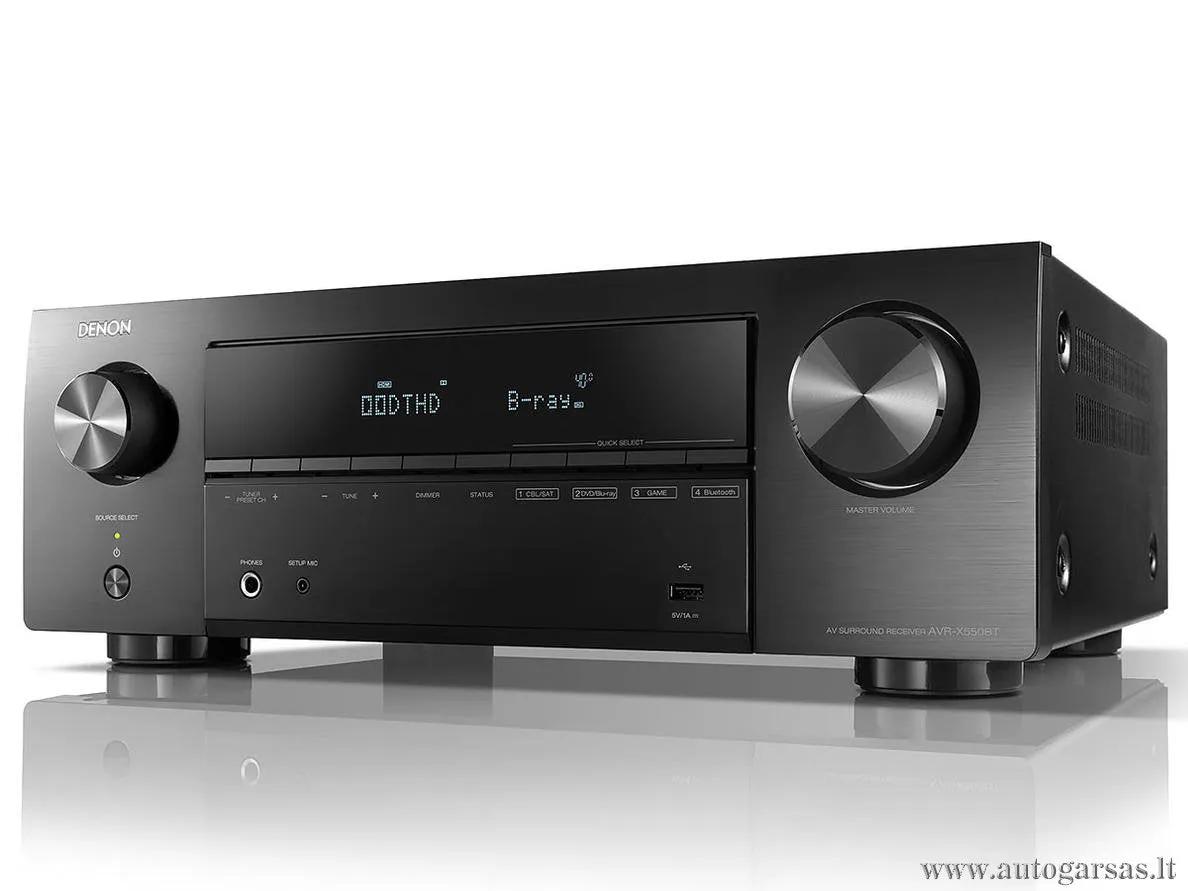 AV resyveris Denon  AVR-X550BT 5.2 kanalo namų kino stiprintuvas 5x130W su Bluetooth