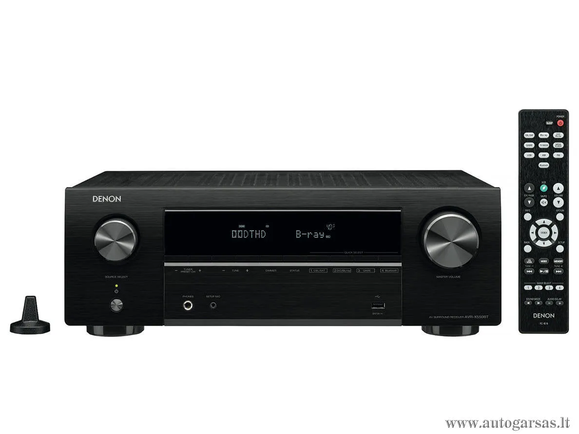 AV resyveris Denon  AVR-X550BT 5.2 kanalo namų kino stiprintuvas 5x130W su Bluetooth