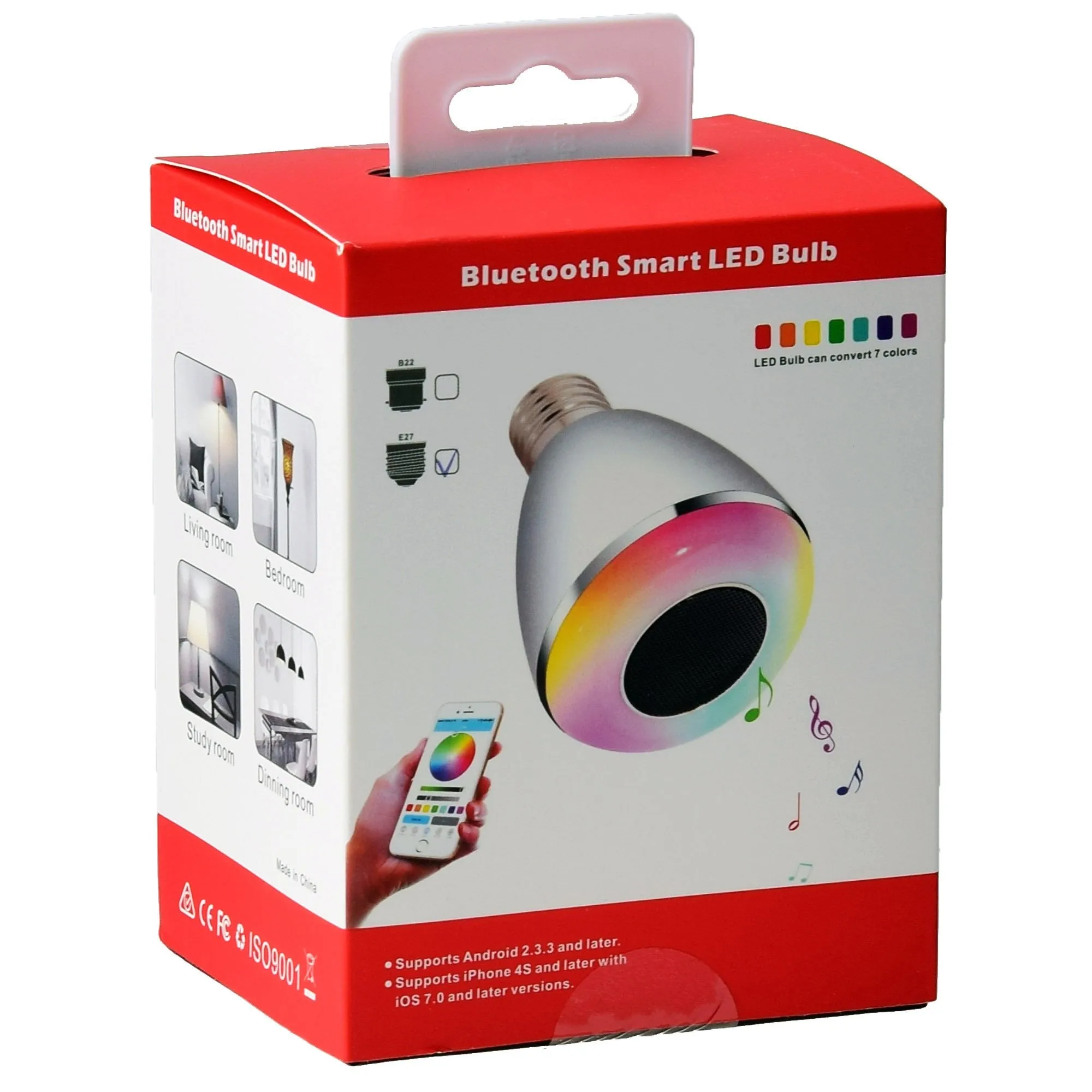 BL08A Smart Bluetooth 4.0 Music Speaker App-Controlled Lamp LED Bulb