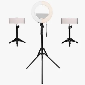 Blogger & Vlogger Mini Pearl III Ring Light & 9" LED Panel Youtube Video Kit - Bundle