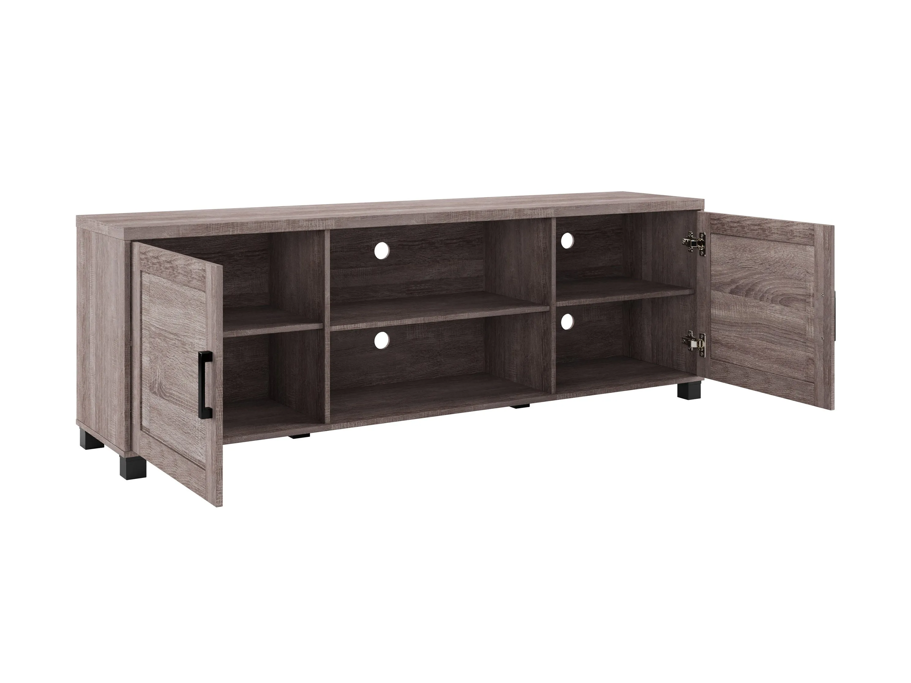 Brown TV Stand with Doors, TVs up to 85"