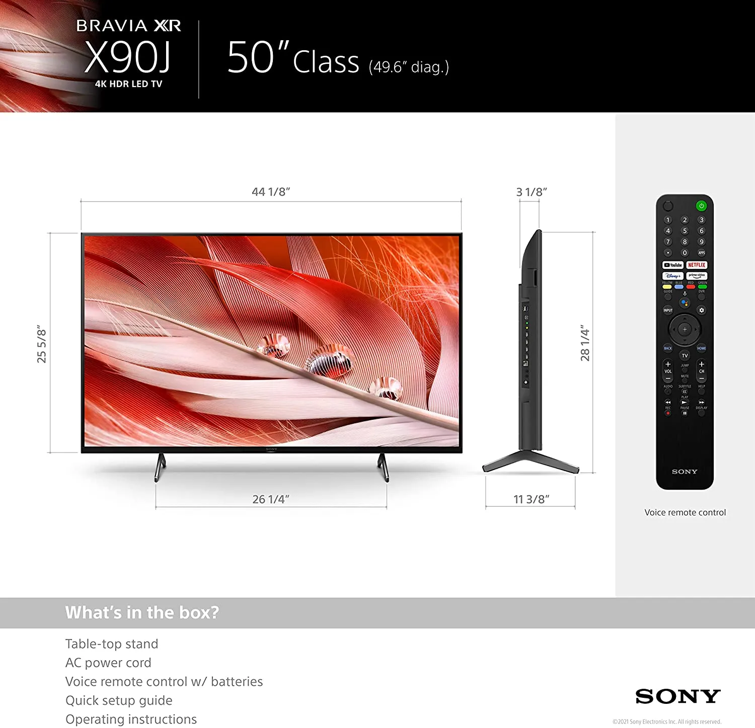 Certified Refurbished - Sony XR50X90J 50" Class BRAVIA XR Full Array LED 4K Ultra HD Smart Google TV