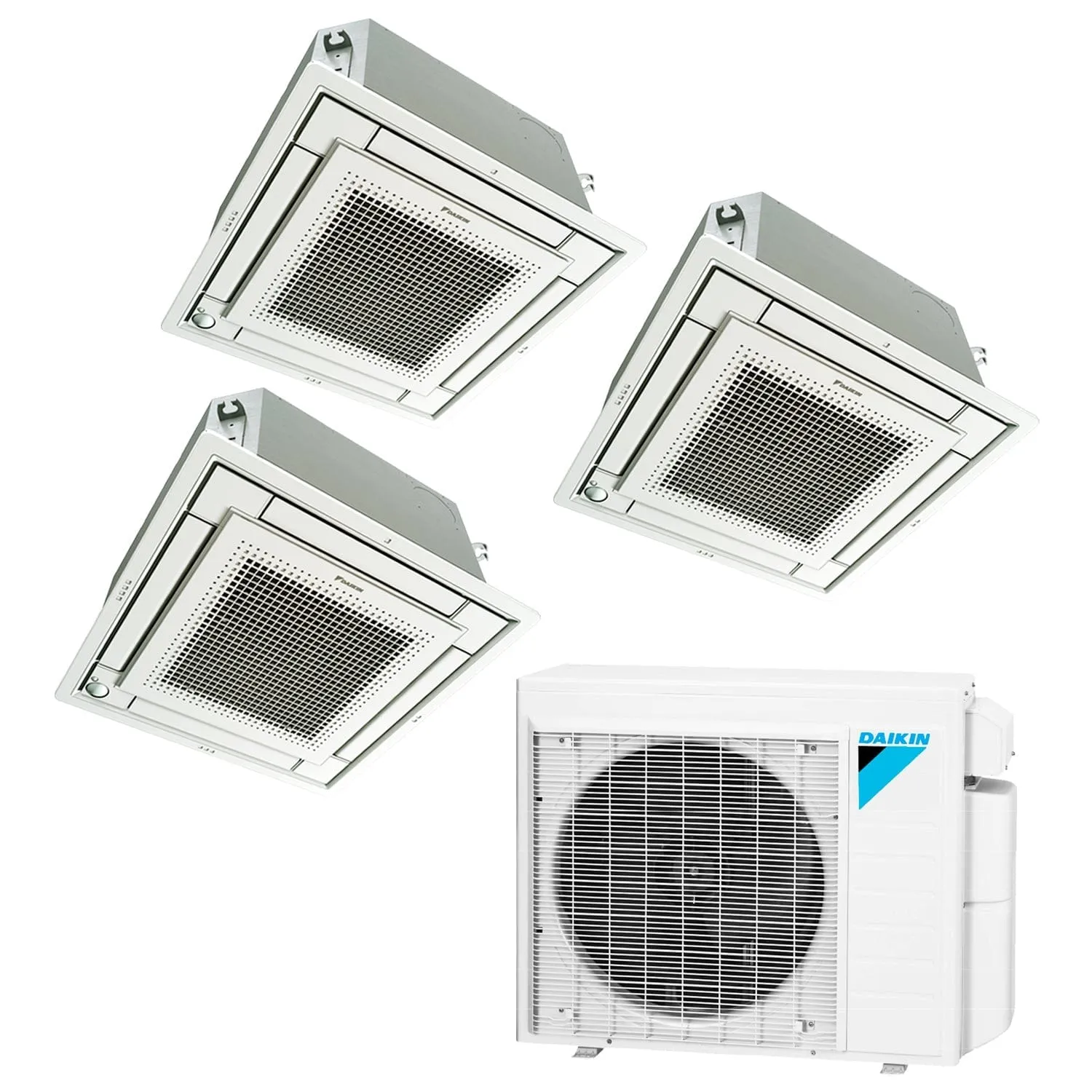 Daikin 3-Zone Ceiling Cassette Ductless Mini-Split 24000 BTU Heat Pump Air Conditioner 9k   12k   18k - 18 SEER2