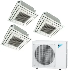 Daikin 3-Zone Ceiling Cassette Ductless Mini-Split 48000 BTU Heat Pump Air Conditioner 15k   18k   18k - 20.6 SEER2