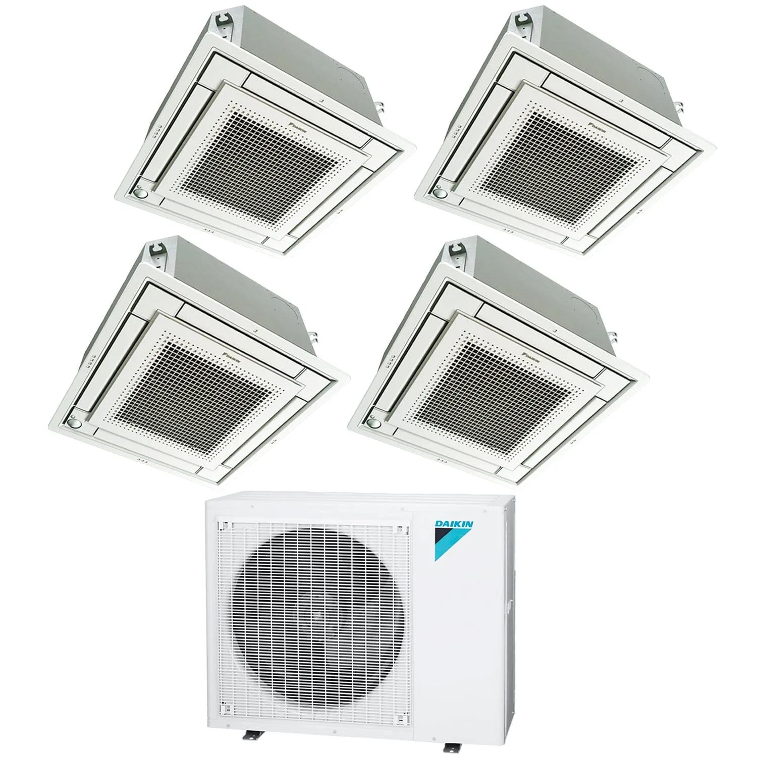 Daikin 4-Zone Ceiling Cassette Hyper Heat Ductless Mini-Split 36000 BTU Heat Pump Air Conditioner  9k   9k   12k   12k - 20 SEER2