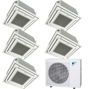 Daikin 5-Zone Ceiling Cassette Ductless Mini-Split 48000 BTU Heat Pump Air Conditioner 9k   9k   9k   12k   12k - 20.6 SEER2