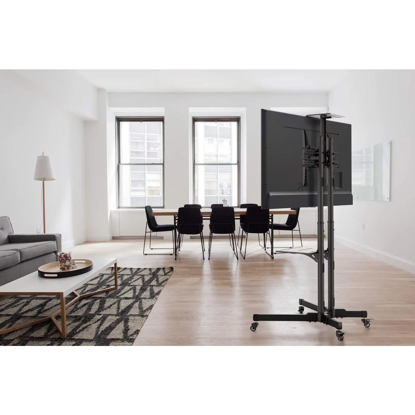 Economy Height-Adjustable Multimedia TV Cart