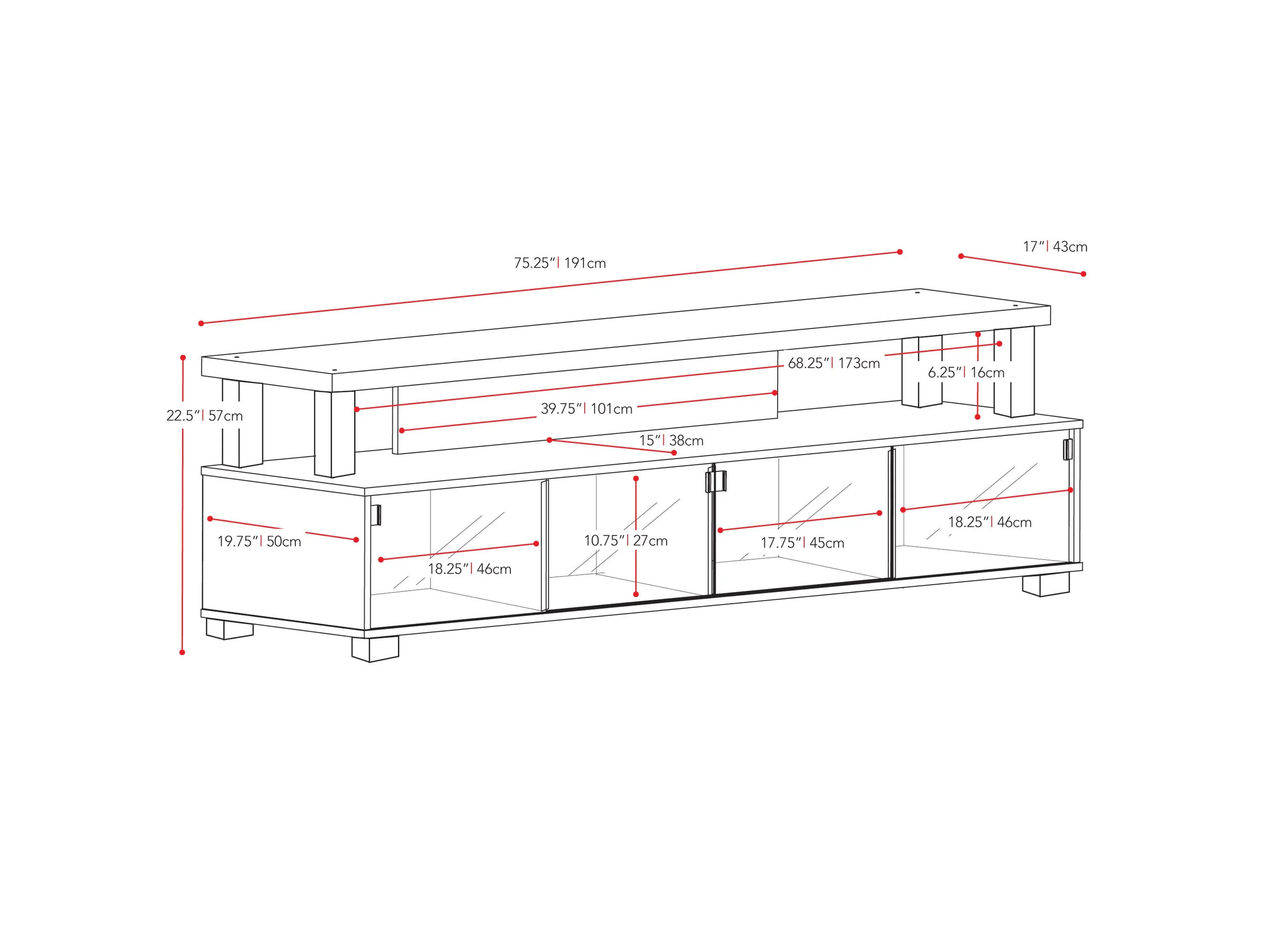 Extra Wide TV Stand, TVs up to 95"