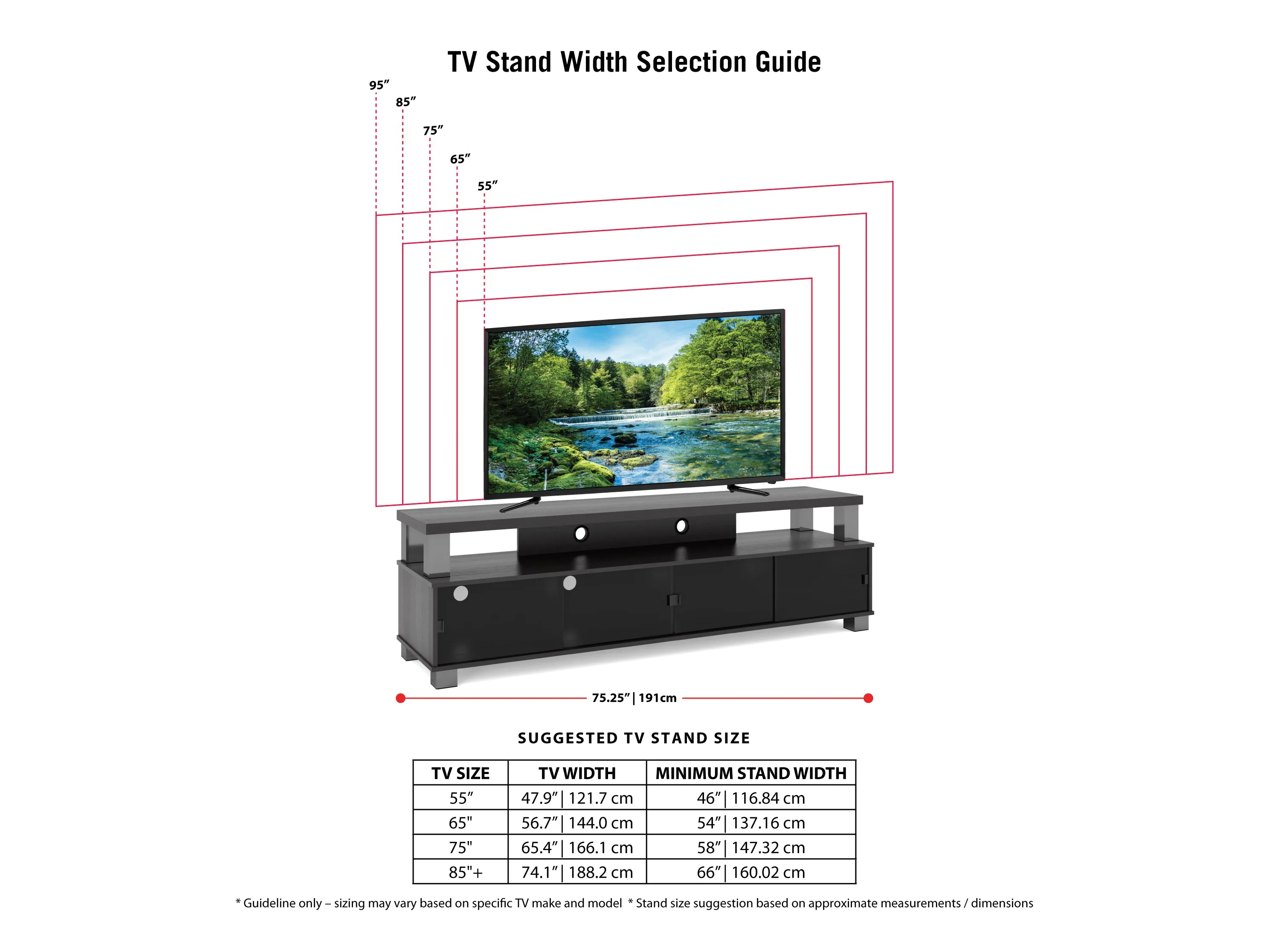 Extra Wide TV Stand, TVs up to 95"