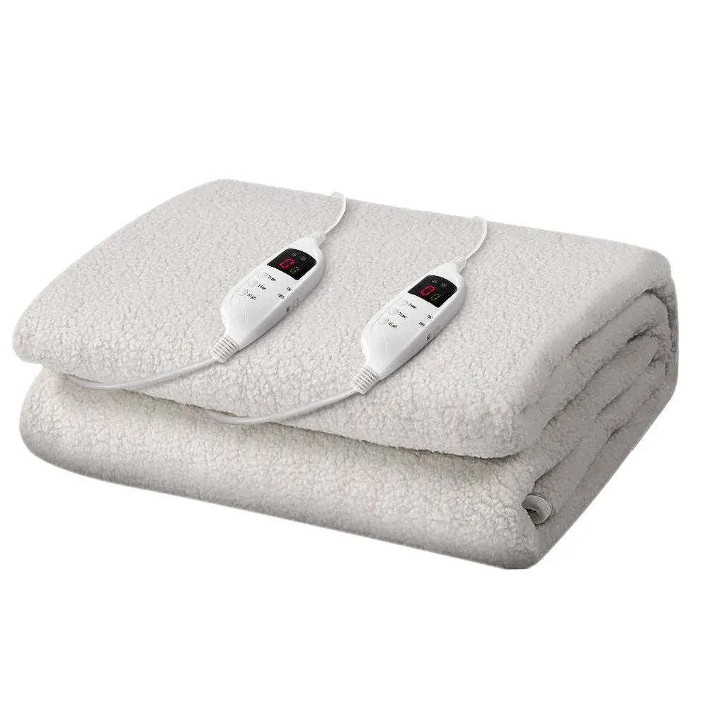 Fleecy Electric Blanket King, 9 Temp Levels, Timer - Giselle