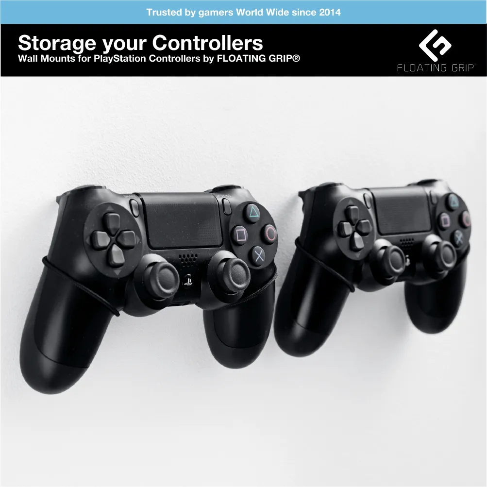 Floating Grip PS4 2x Controllers Smart Wall Mounts