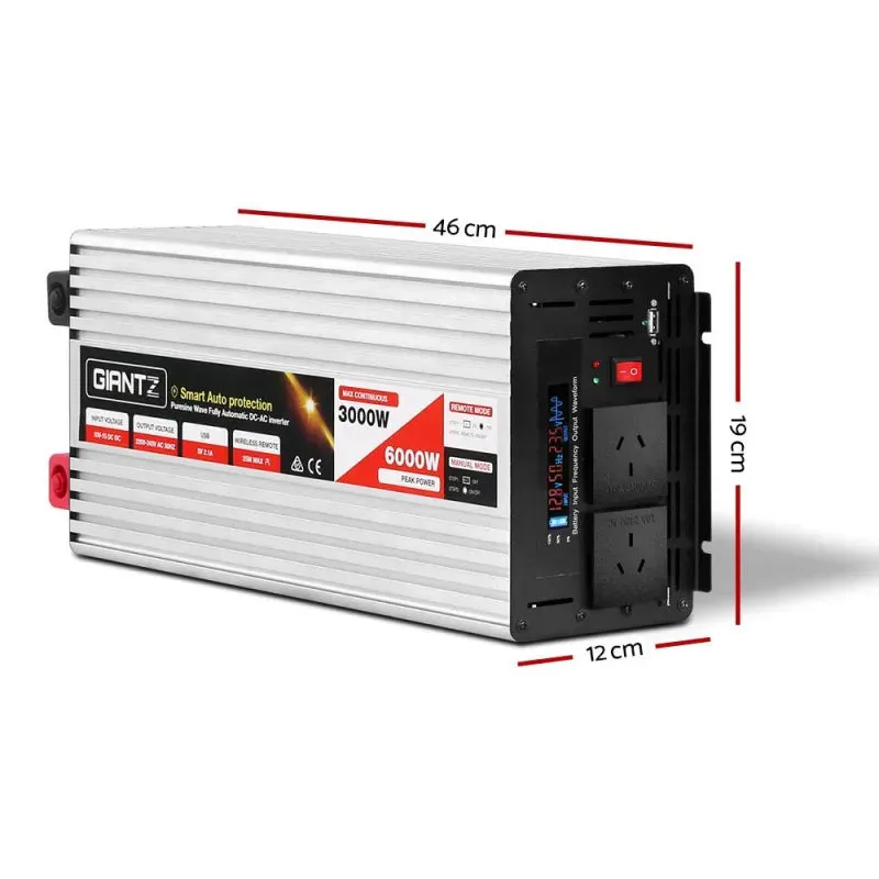 Giantz 3000W Puresine Wave DC-AC Power Inverter