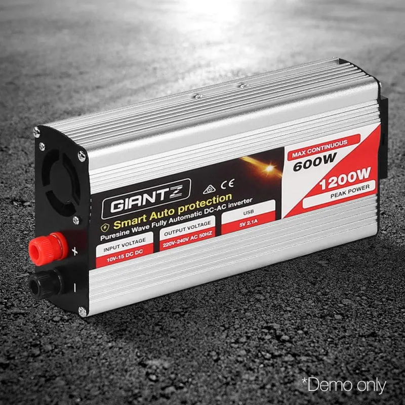 Giantz 600W Puresine Wave DC-AC Power Inverter