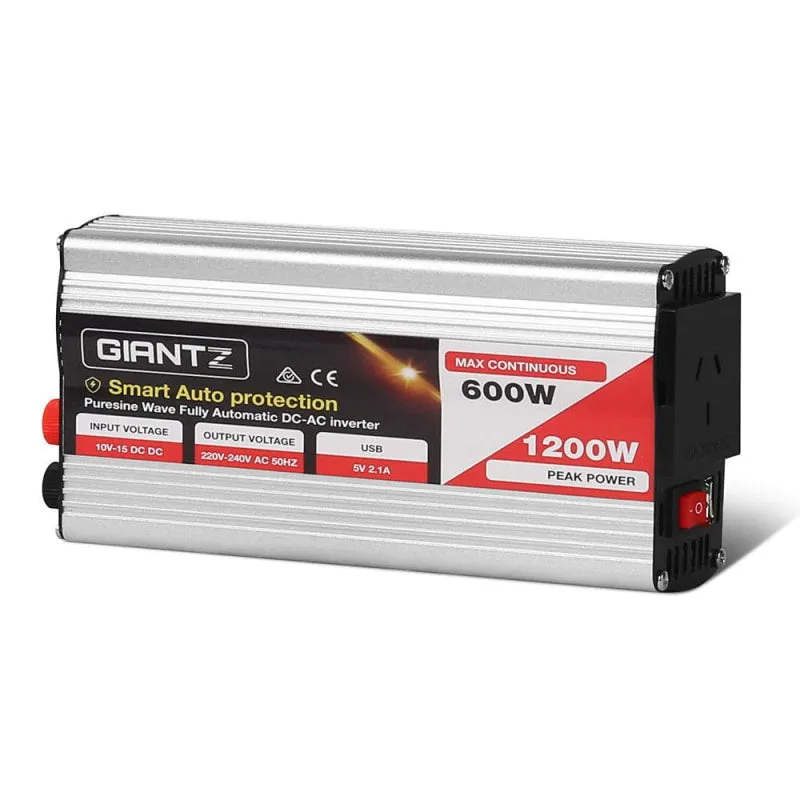 Giantz 600W Puresine Wave DC-AC Power Inverter