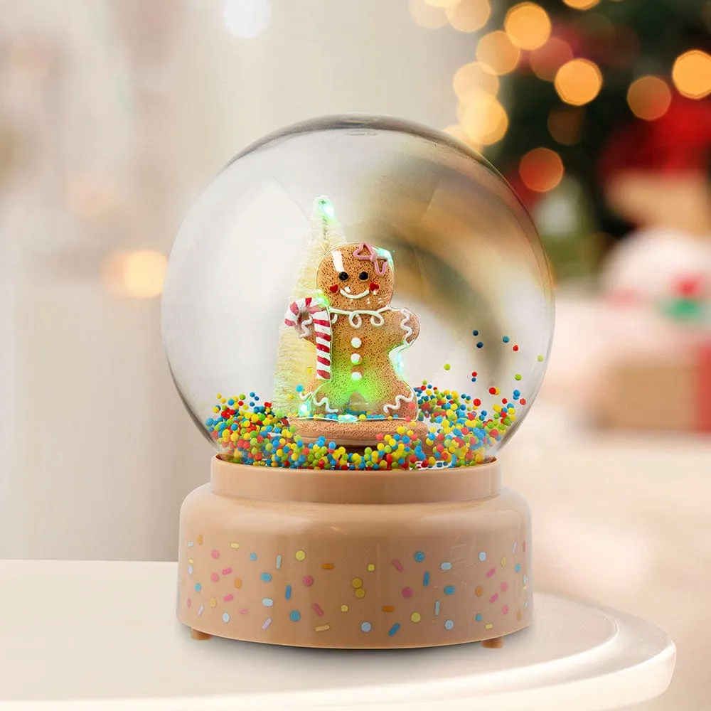 Gingerbread Spinning Sprinkles Globe with Music Asst (18cm)