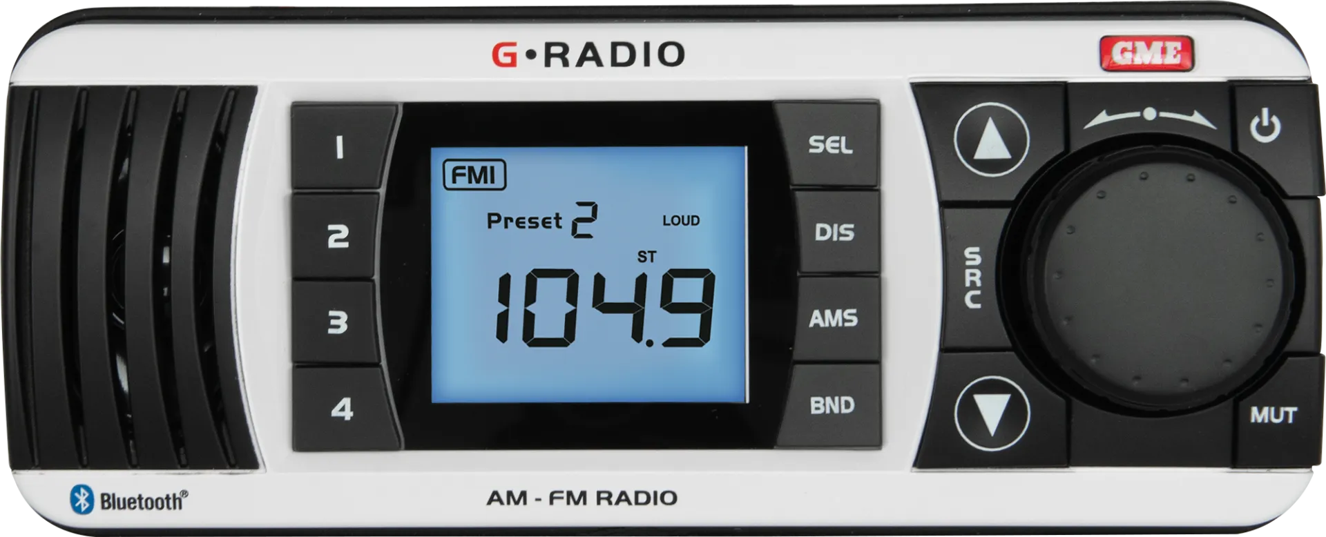 GME GR300 Marine AM/FM Receiver with Bluetooth - White or Black