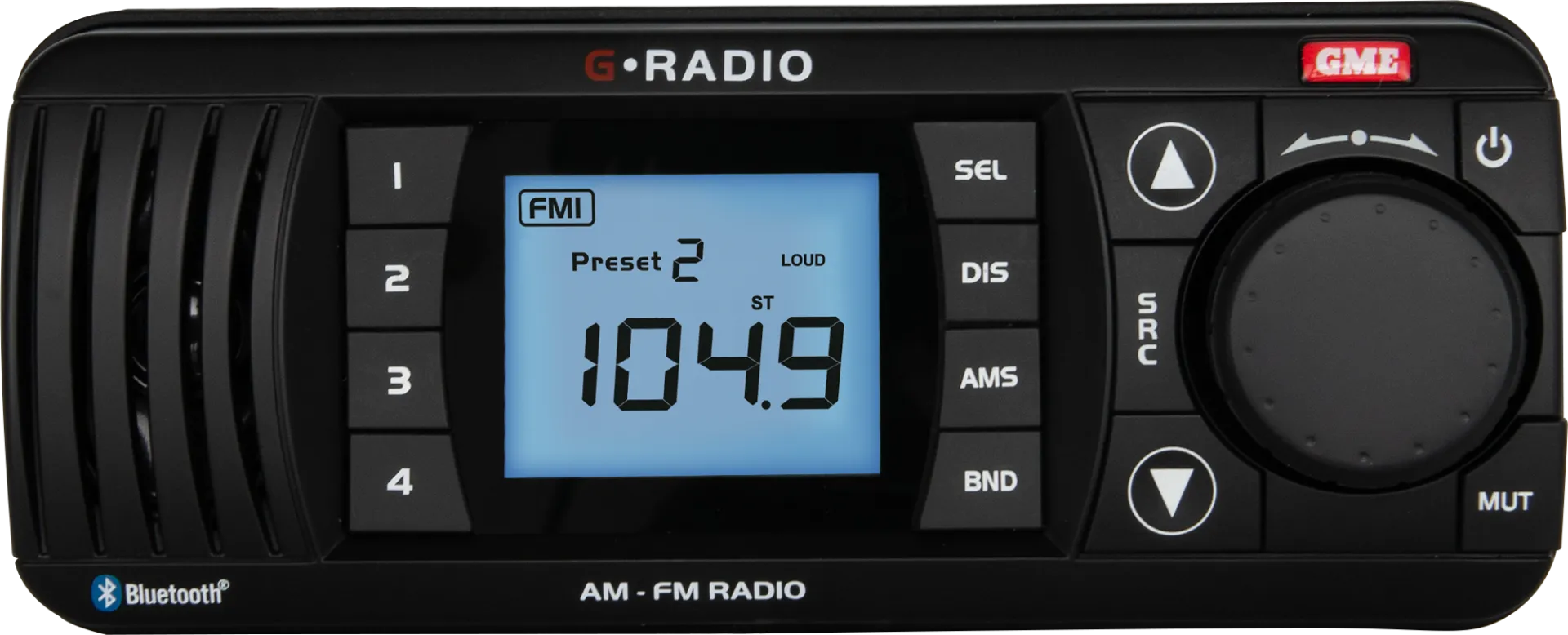 GME GR300 Marine AM/FM Receiver with Bluetooth - White or Black