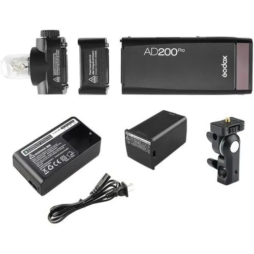 Godox AD200Pro 200W Flash Pro Round Head Extension Kit With Stand - Bundle