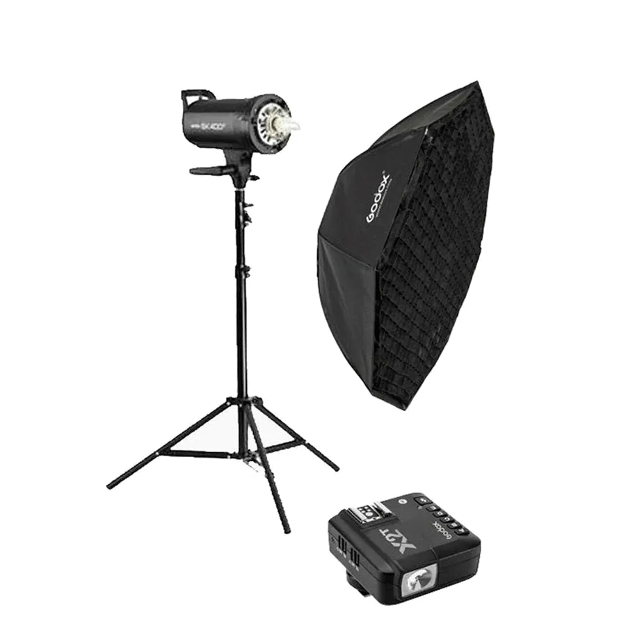 Godox SK400II-V Single Light Studio Flash Lighting Kit - Bundle