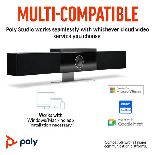 HP Poly Studio USB Video Bar - For Meeting RoomAudio Line In - USB - FREE SHIPPING