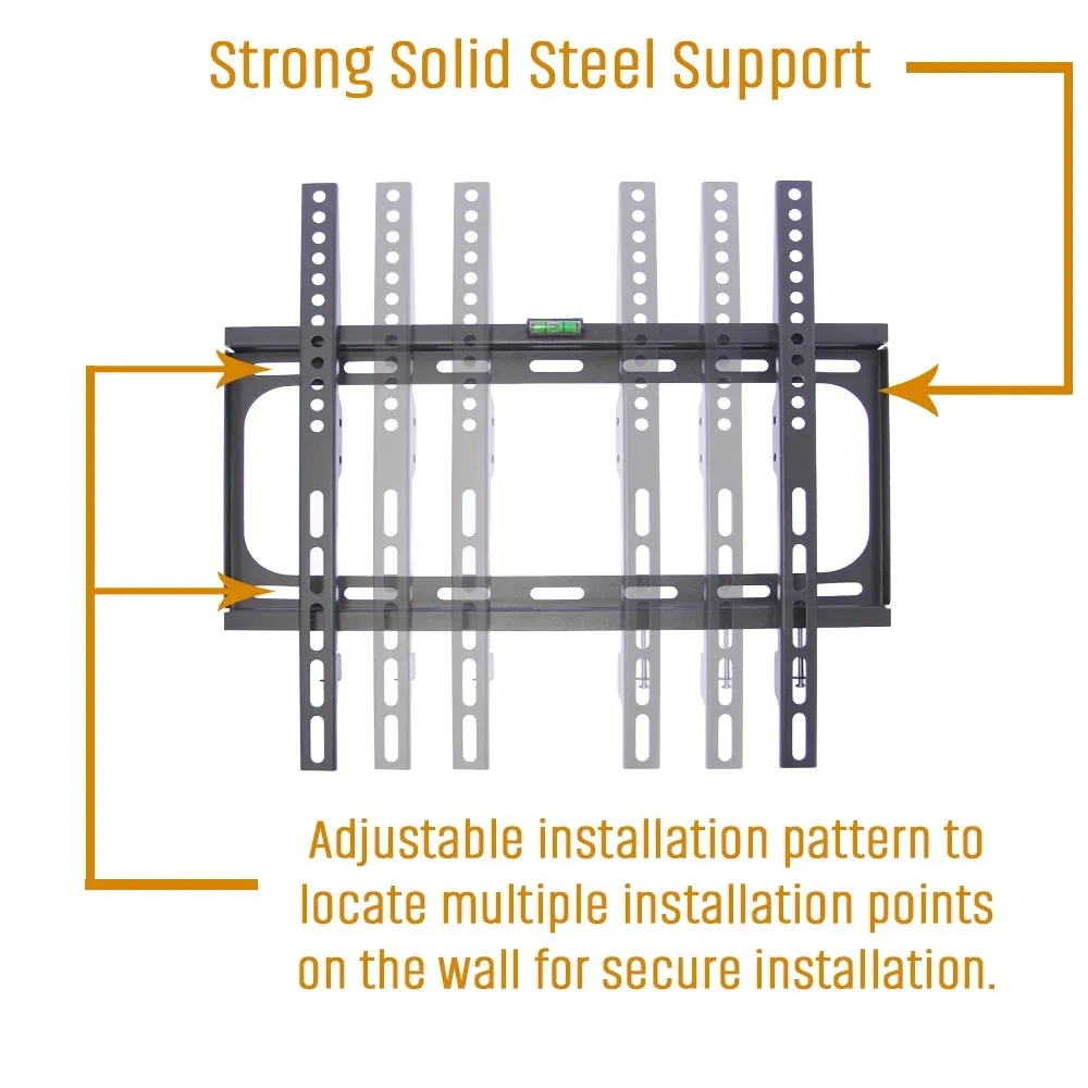 KORAMZI Fixed TV Wall Mounts Bracket Fits 26-55" TV's & 6 ft. HDMI Cable