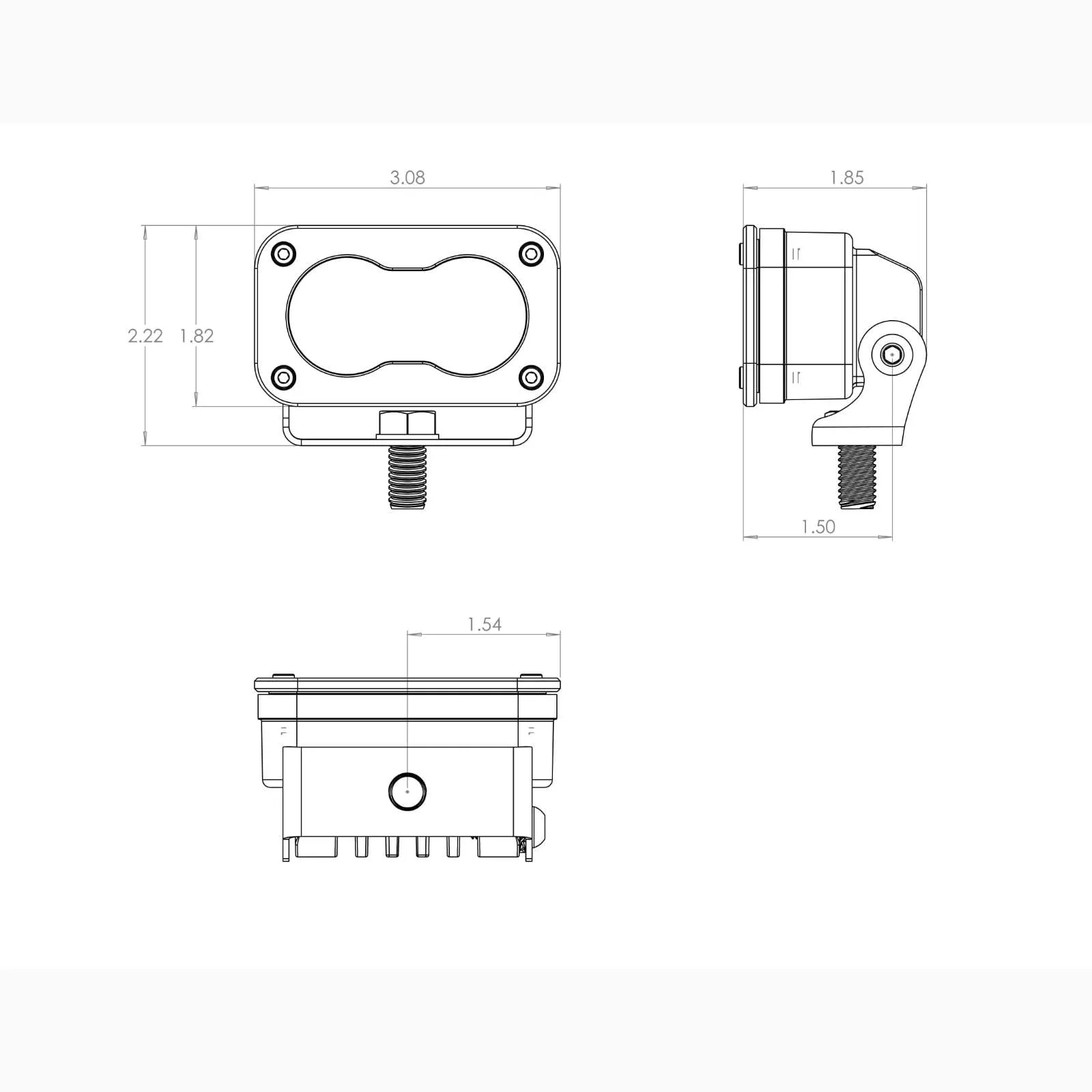 LED Work Light Clear Lens Spot Pattern S2 Pro Baja Designs