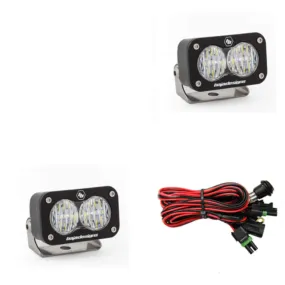 LED Work Light Clear Lens Wide Cornering Pattern Pair S2 Sport Baja Designs