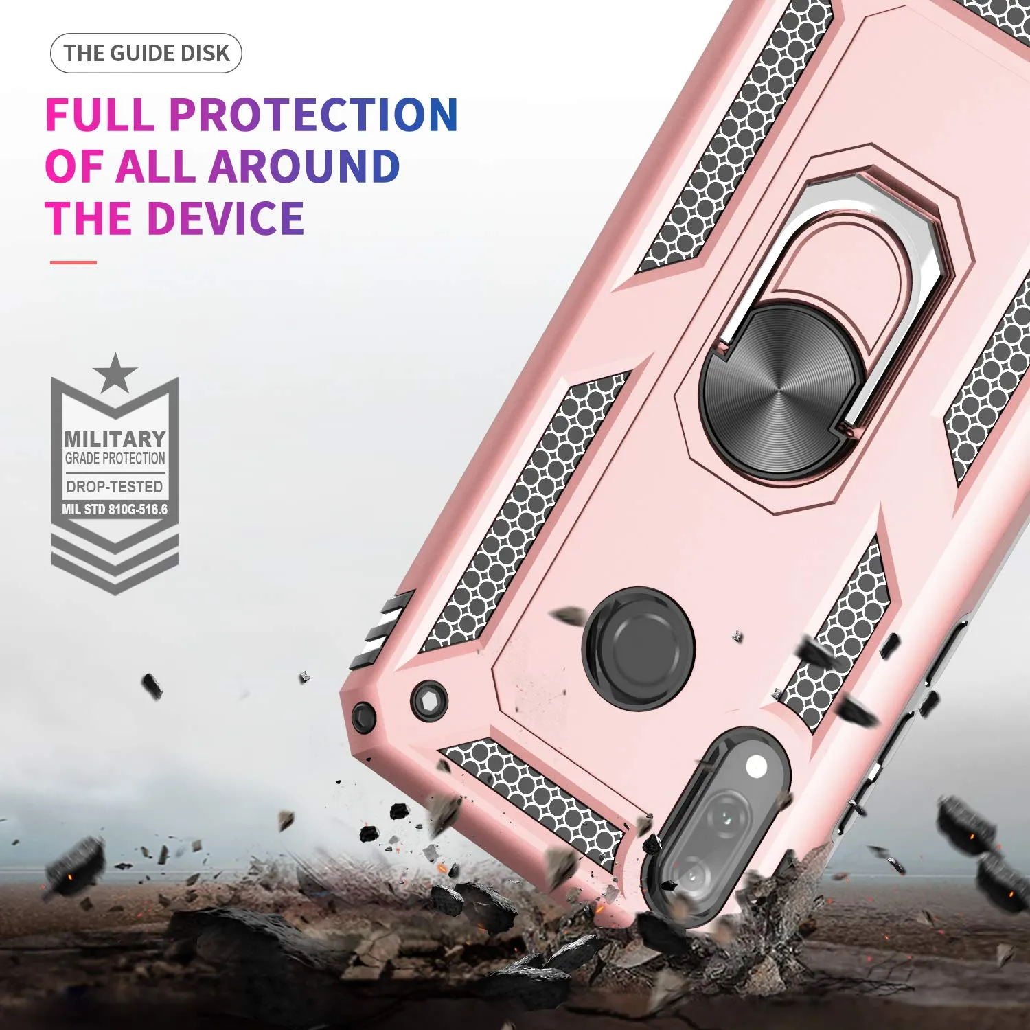 LeYi for Huawei P Smart 2019/Honor 10 Lite Case with Ring Holder,Military Grade Protective Silicone TPU Shockproof Hard Armour Phone Cover