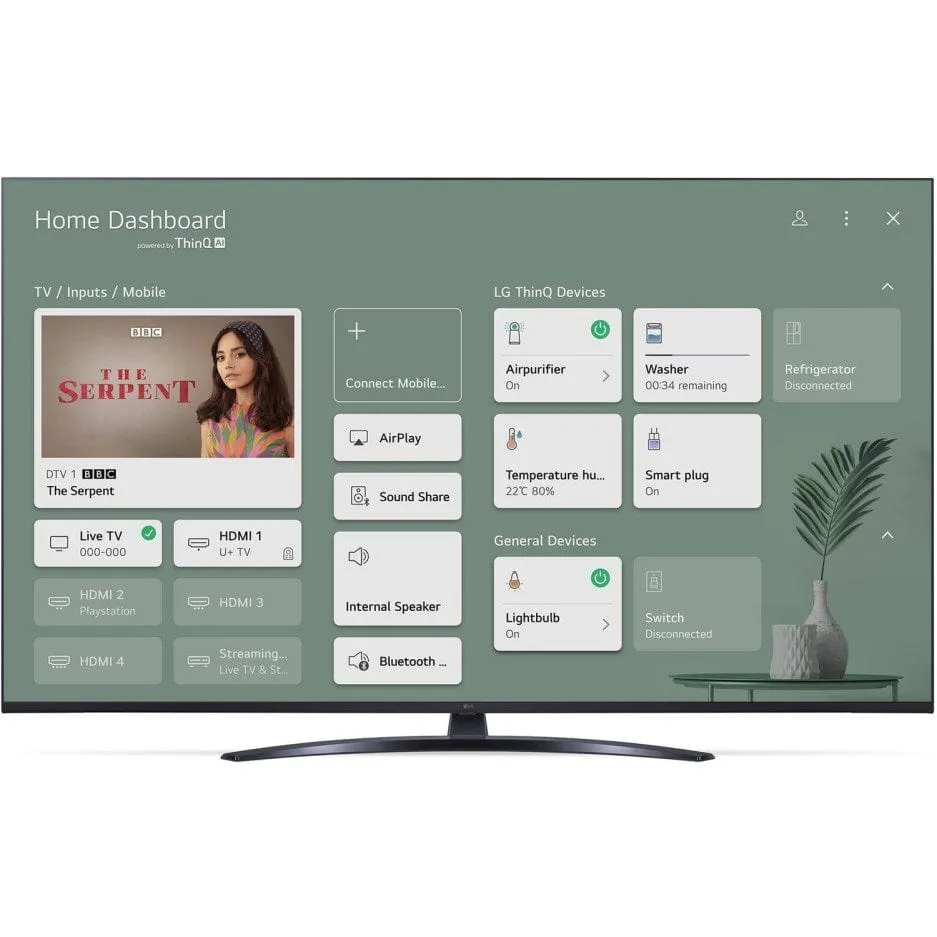 LG 55UP81006LR (2021) LED HDR 4K Ultra HD Smart TV, 55 inch with Freeview Play-Freesat HD, Black