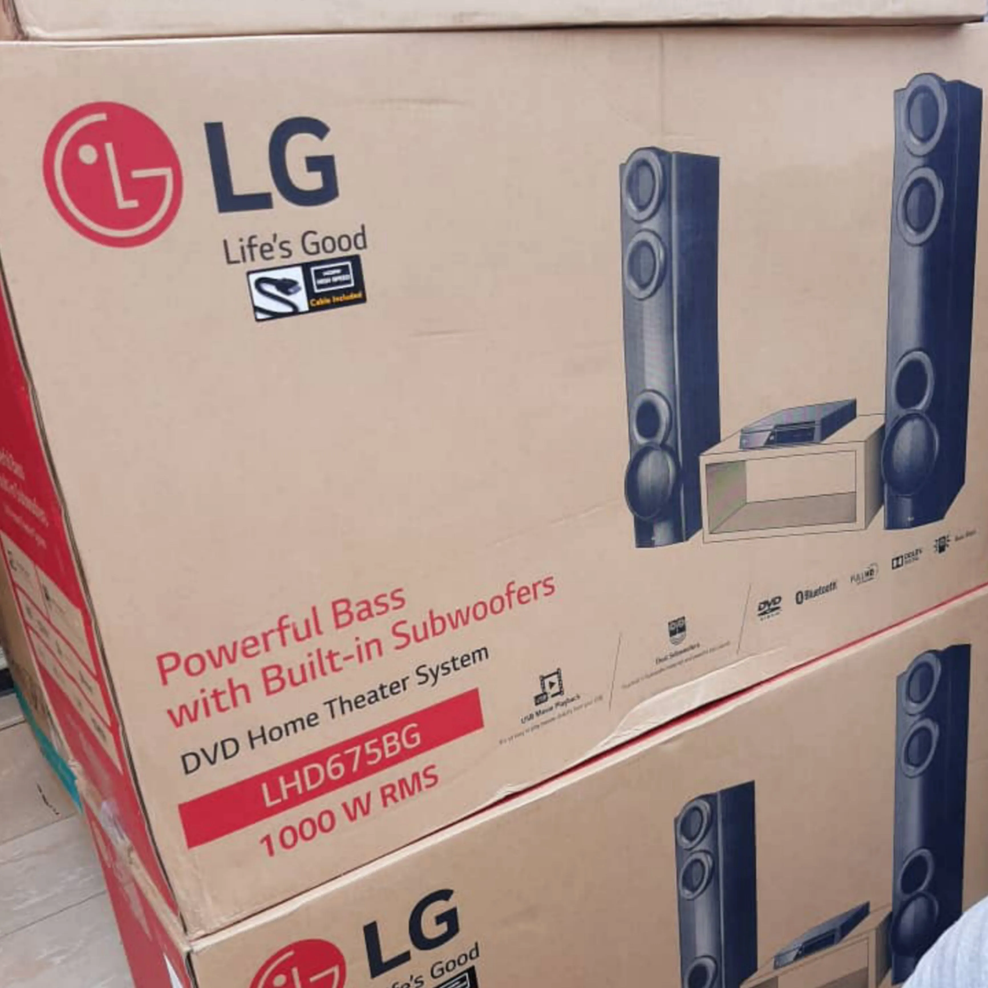 LG LHD675BG 4.2Ch 1000W Double SubWoofer DVD Bodyguard Home Theater System - Brand New