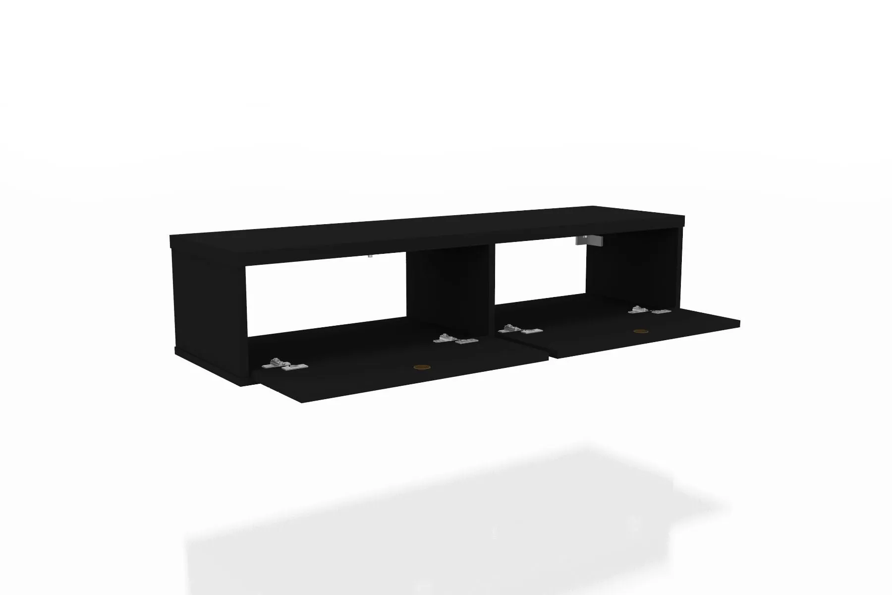 Liberty 42.28 Mid-Century Modern Floating Entertainment Center with 2 Shelves in Black