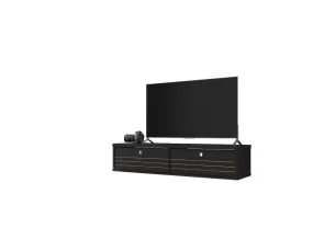 Liberty 42.28 Mid-Century Modern Floating Entertainment Center with 2 Shelves in Black