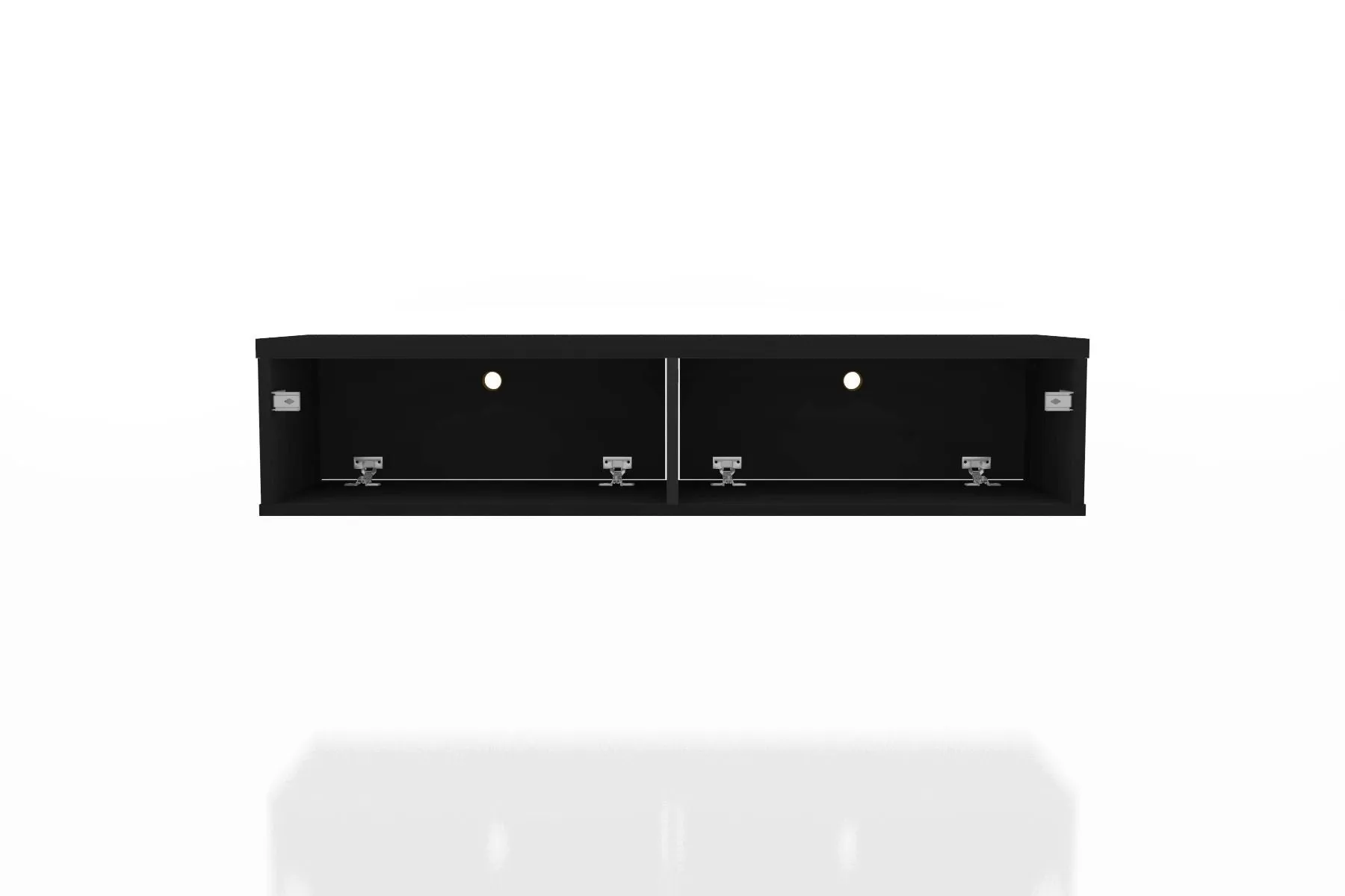 Liberty 42.28 Mid-Century Modern Floating Entertainment Center with 2 Shelves in Black