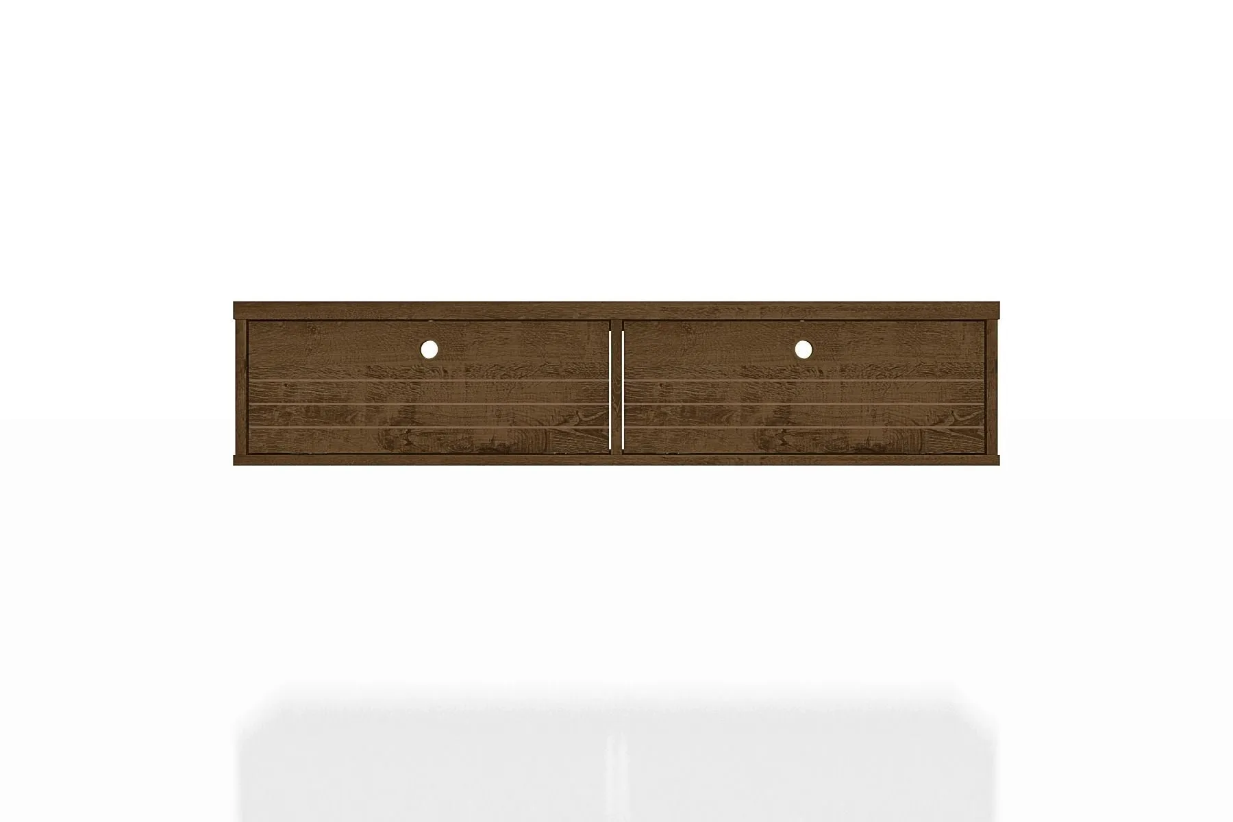 Liberty 42.28 Mid-Century Modern Floating Entertainment Center with 2 Shelves in Rustic Brown