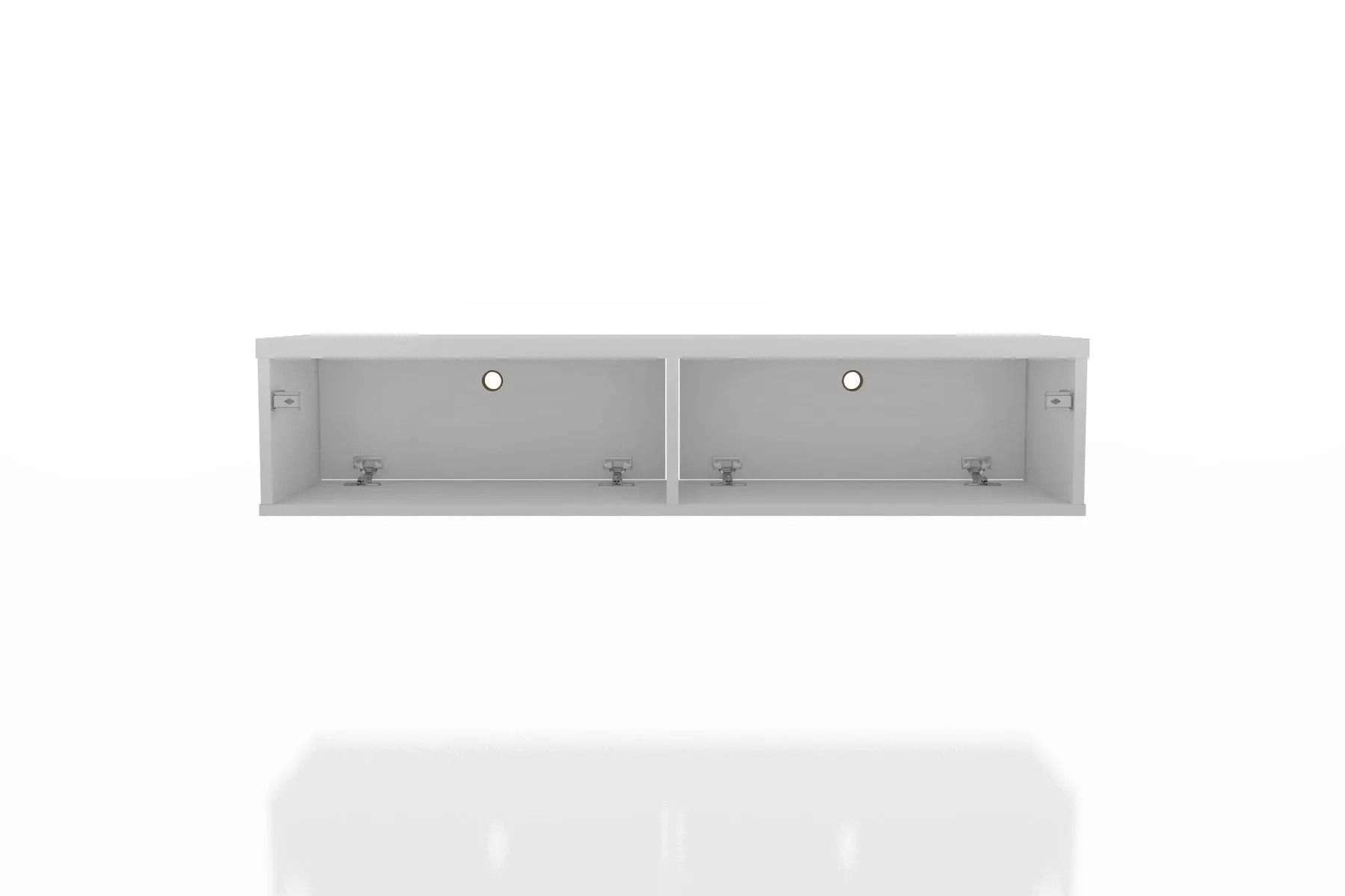 Liberty 42.28 Mid-Century Modern Floating Entertainment Center with 2 Shelves in White