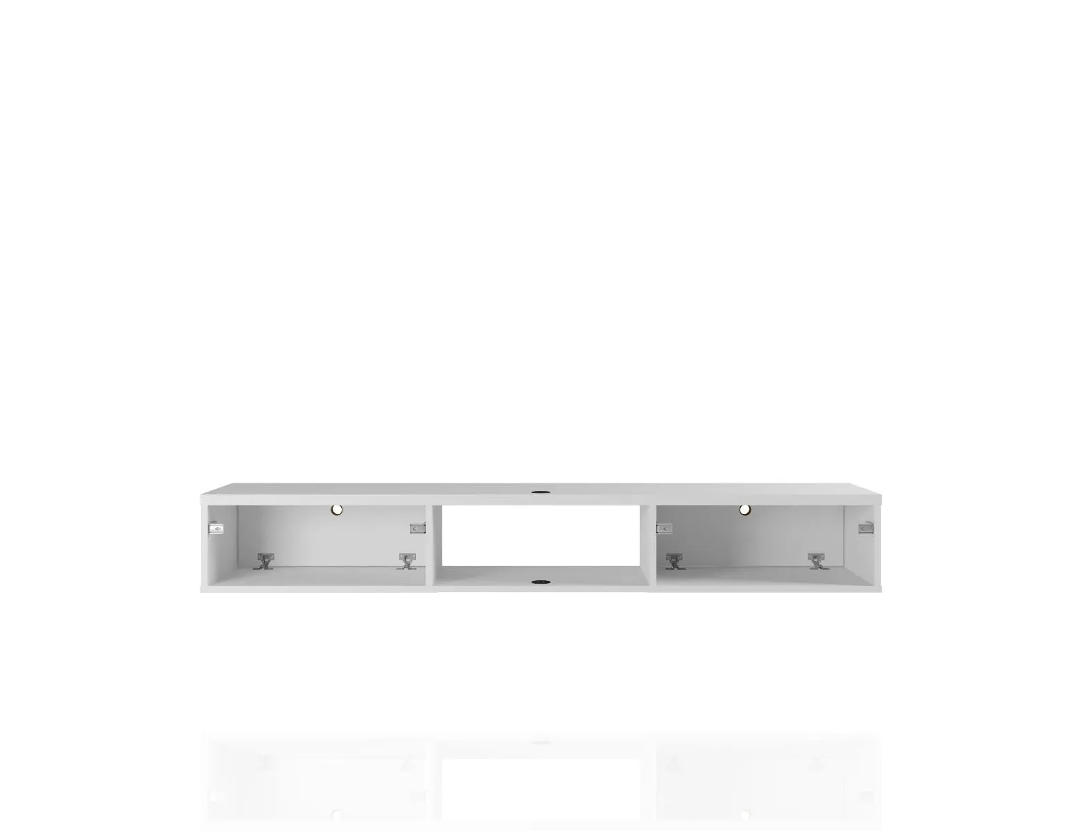 Liberty 62.99 Mid-Century Modern Floating Entertainment Center with 3 Shelves in White