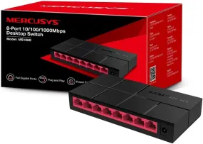 Mercusys (MS108G) 8-Port Gigabit Unmanaged Desktop Switch, Plastic Case, 100/1000Mbps Ethernet Switch