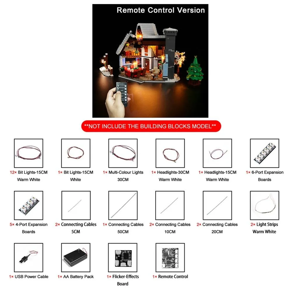 MOC  Compatible  LED Light Kit For 10293 Santa’s Visit Building Blocks Set (NOT Include the Model) Bricks DIY Christmas  Toys