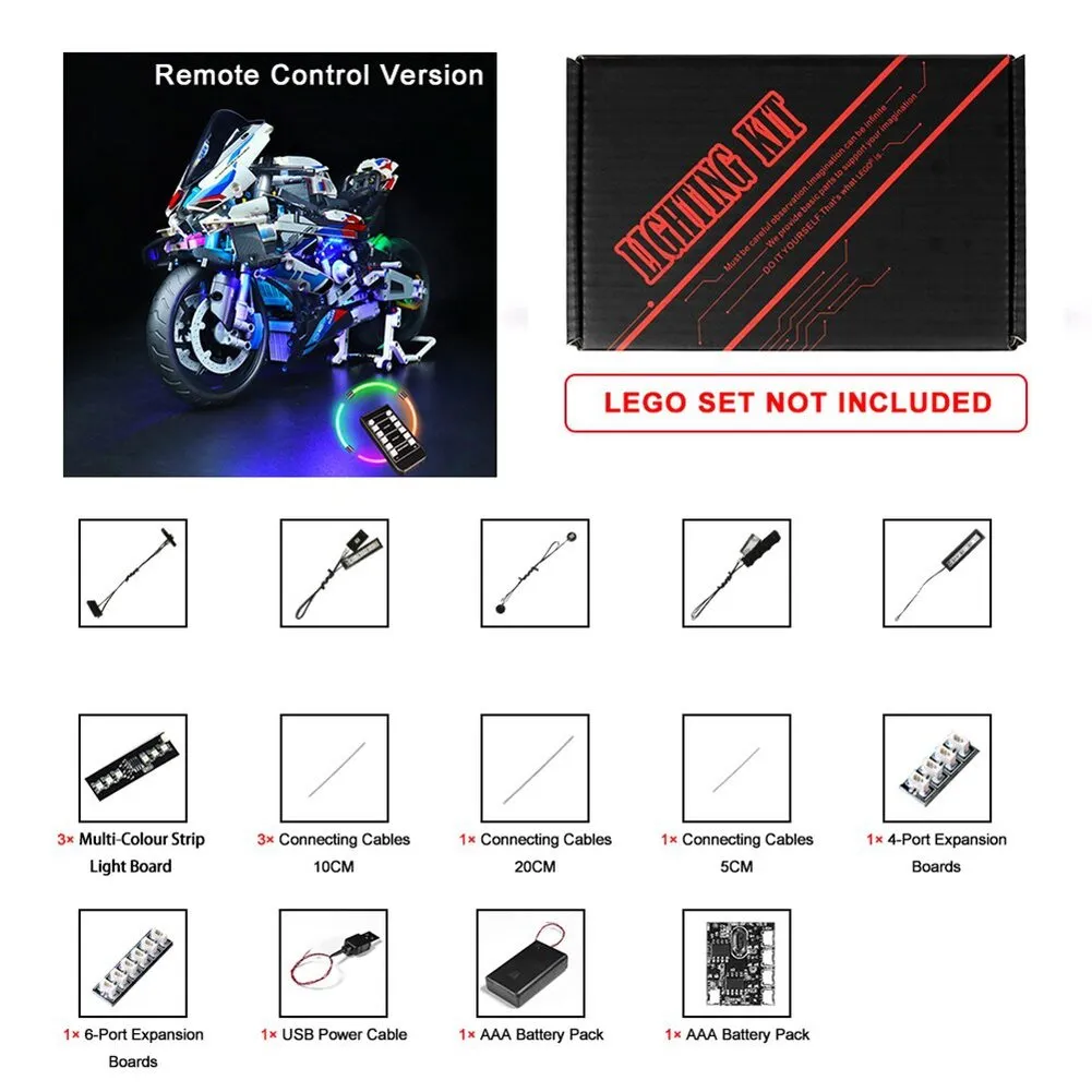 MOC  Compatible  LED Light Kit for 42130 M 1000 RR Motoycle Building Blocks Set (NOT Include the Model) Bricks toys