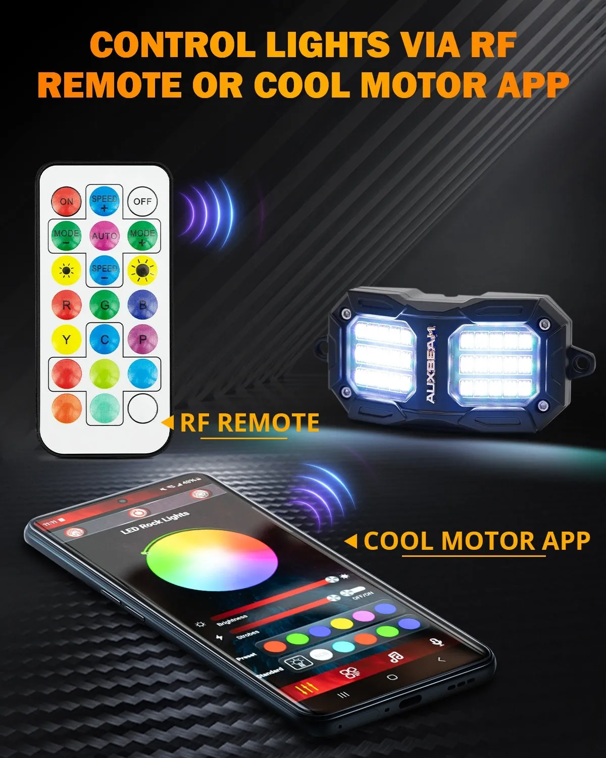 NEW Vibrant Series | 10PCS RGB LED Rock Lights Kit Multicolor Neon Underglow Lights with Bluetooth APP & Remote Control