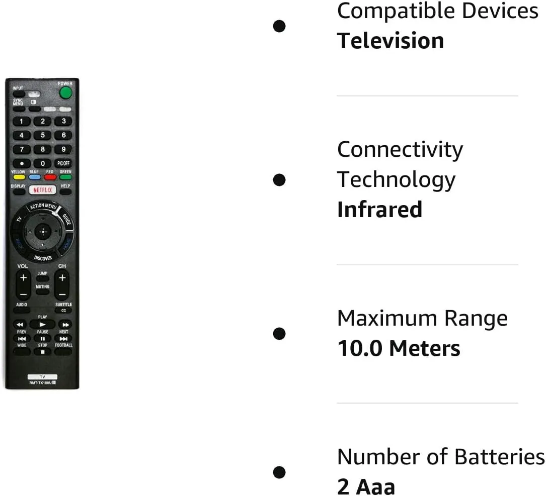 Newest Universal TV Remote Control with Netflix Button for All LCD/LED Sony TV and Bravia TV