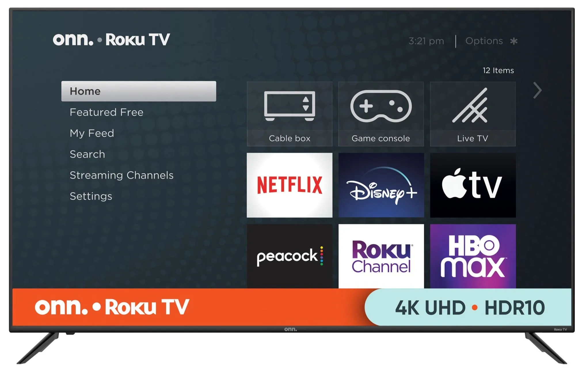 onn. 70" Class 4K UHD (2160P) LED Roku Smart TV HDR (100012588)