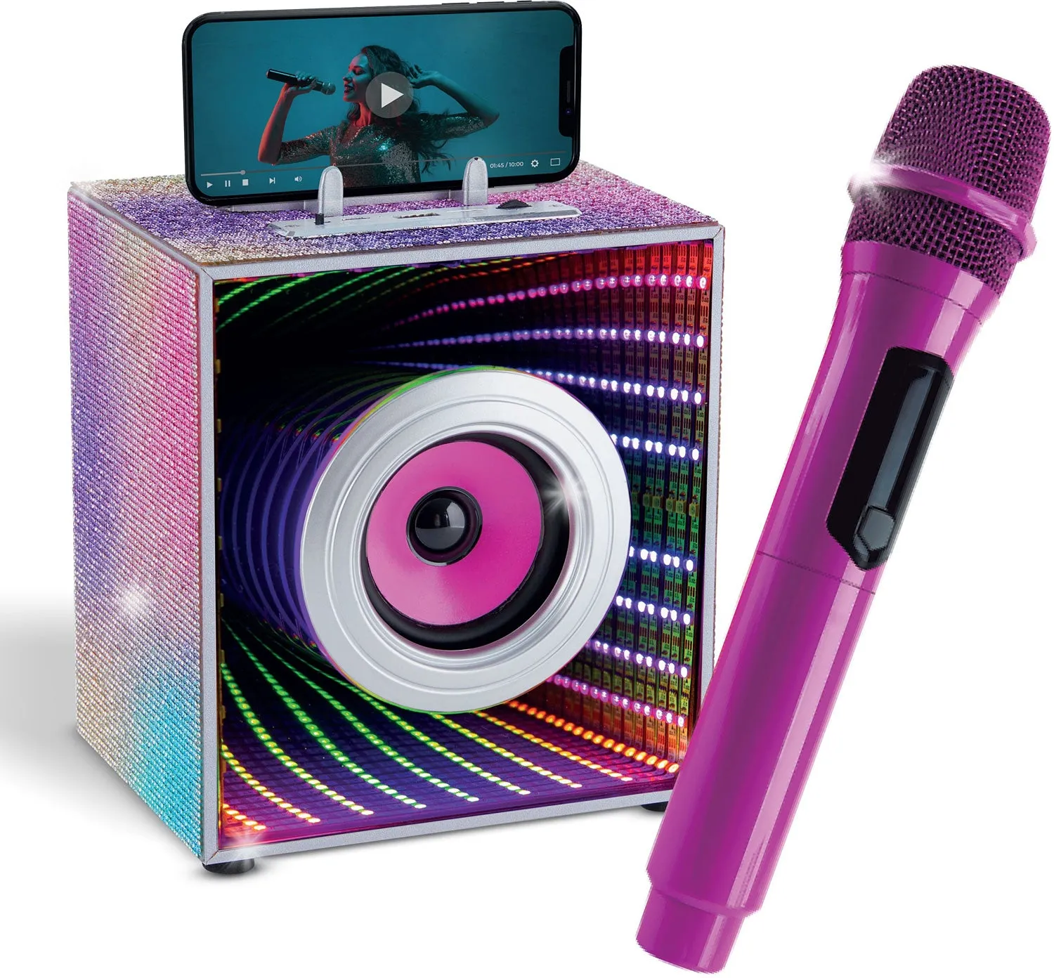 Pop Star Infinity Lights & Speaker Karaoke Set in Purple