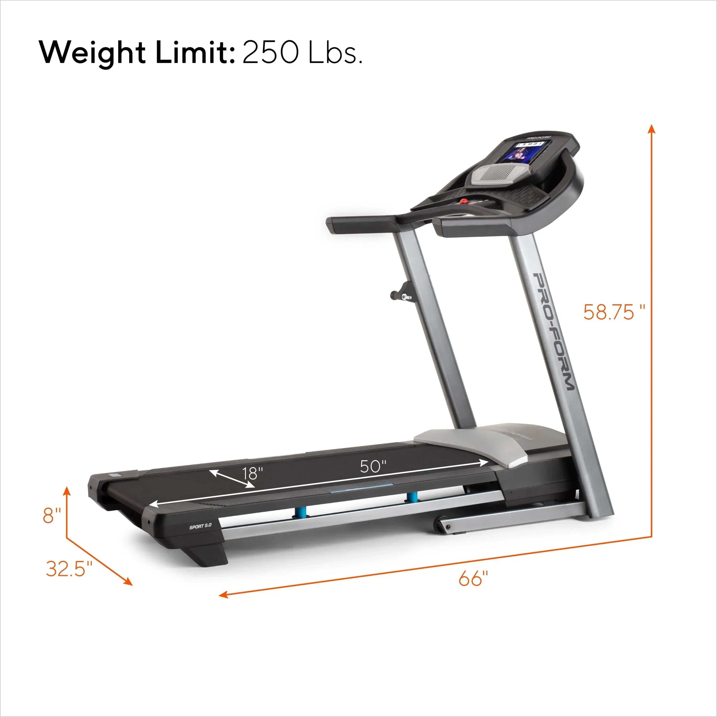 ProForm Sport 5.0 Folding Treadmill with SMART Speed & Incline Controls