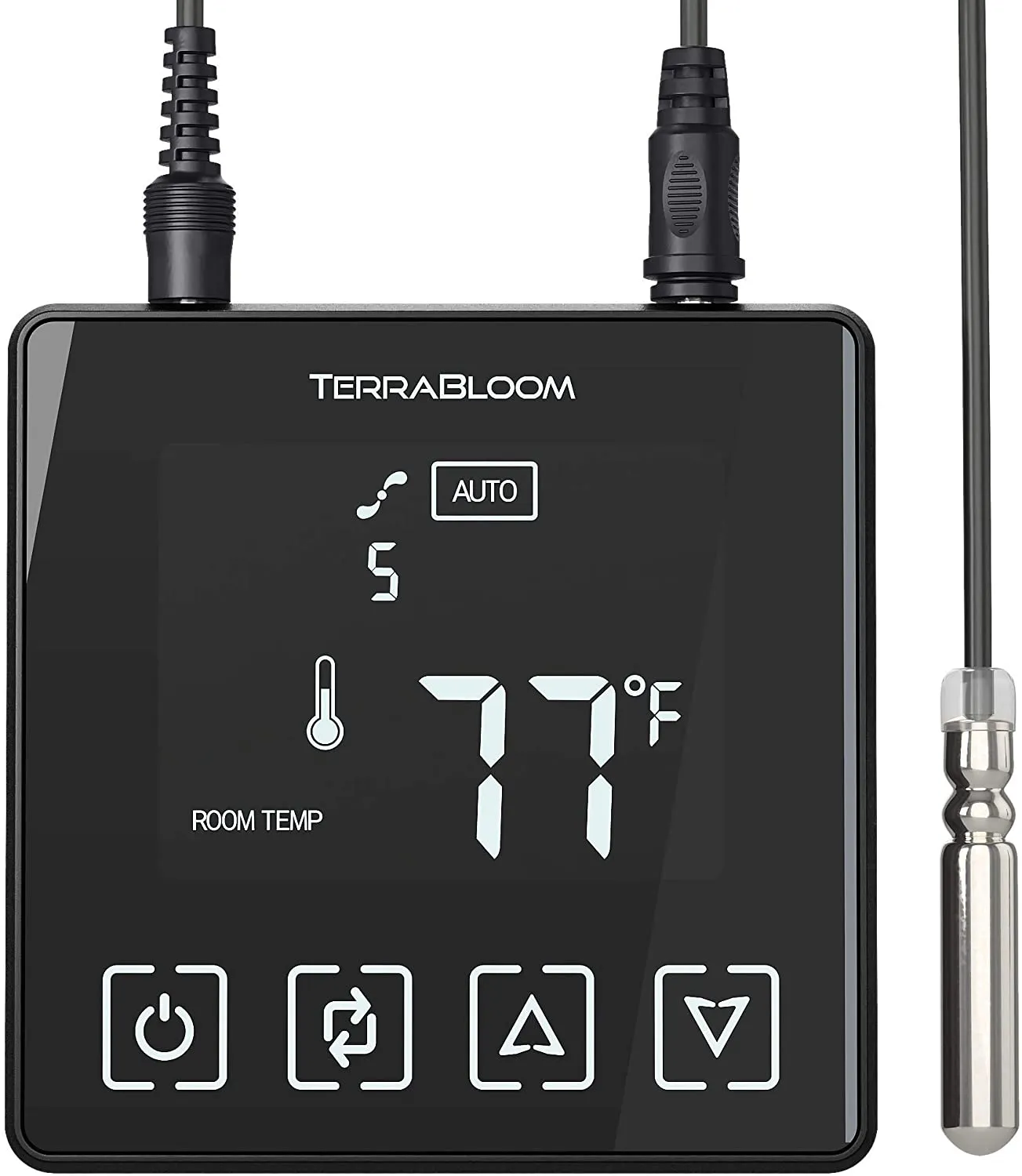 TerraBloom 6" Inline Duct Fan, ECMF-150-SMT, Thermostat Speed Controller, 288 CFM, 40W