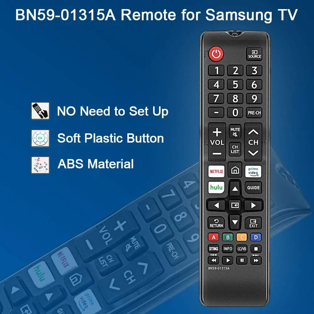 Xtrasaver BN59-01315A Universal Remote Control for All Samsung TV Remote LCD LED QLED SUHD UHD HDTV Curved Plasma 4K 3D Smart TVs, with Shortcuts for Netflix, Smart Hub